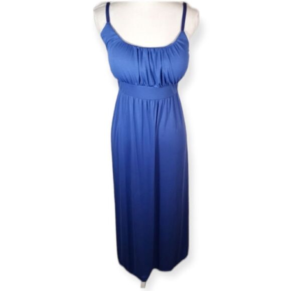ALLISON BRITTANY BLUE MAXI DRESS SZ.L EUC - Picture 1 of 9